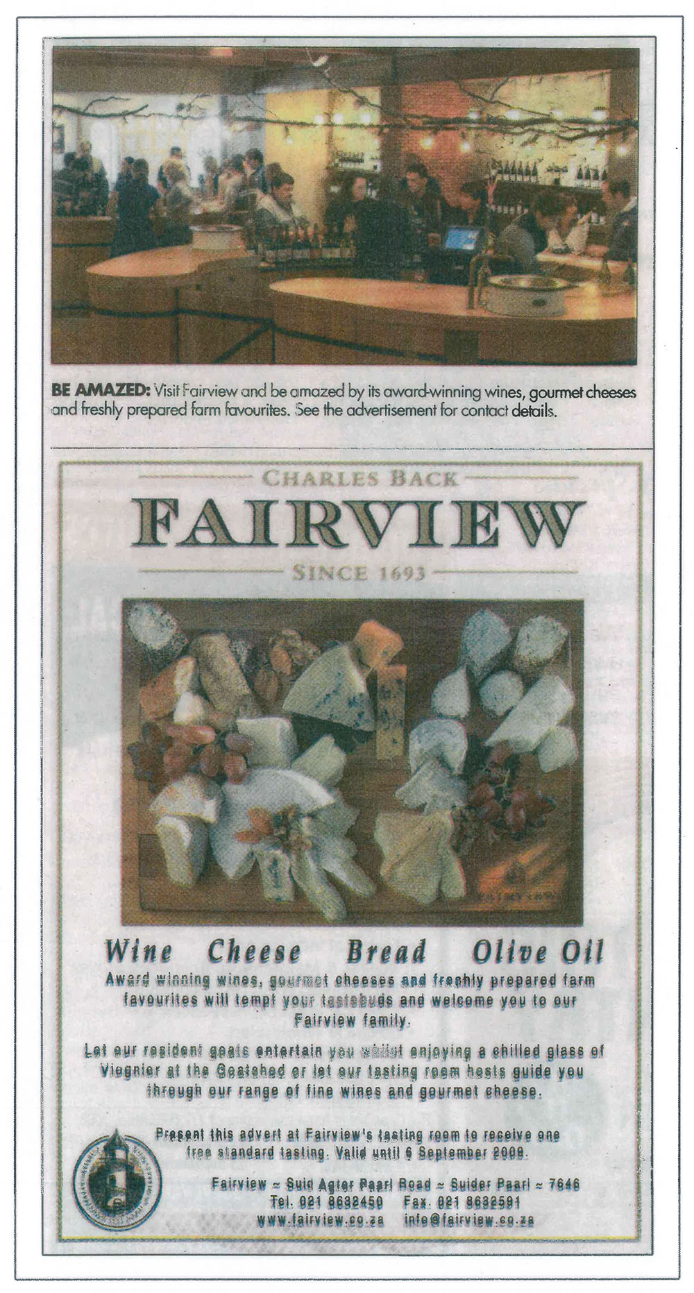 Fairview New Tasting Room Clipping