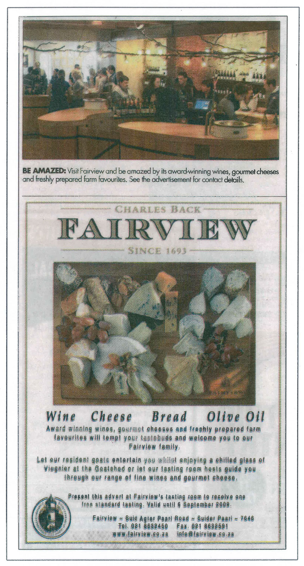 Fairview New Tasting Room Clipping