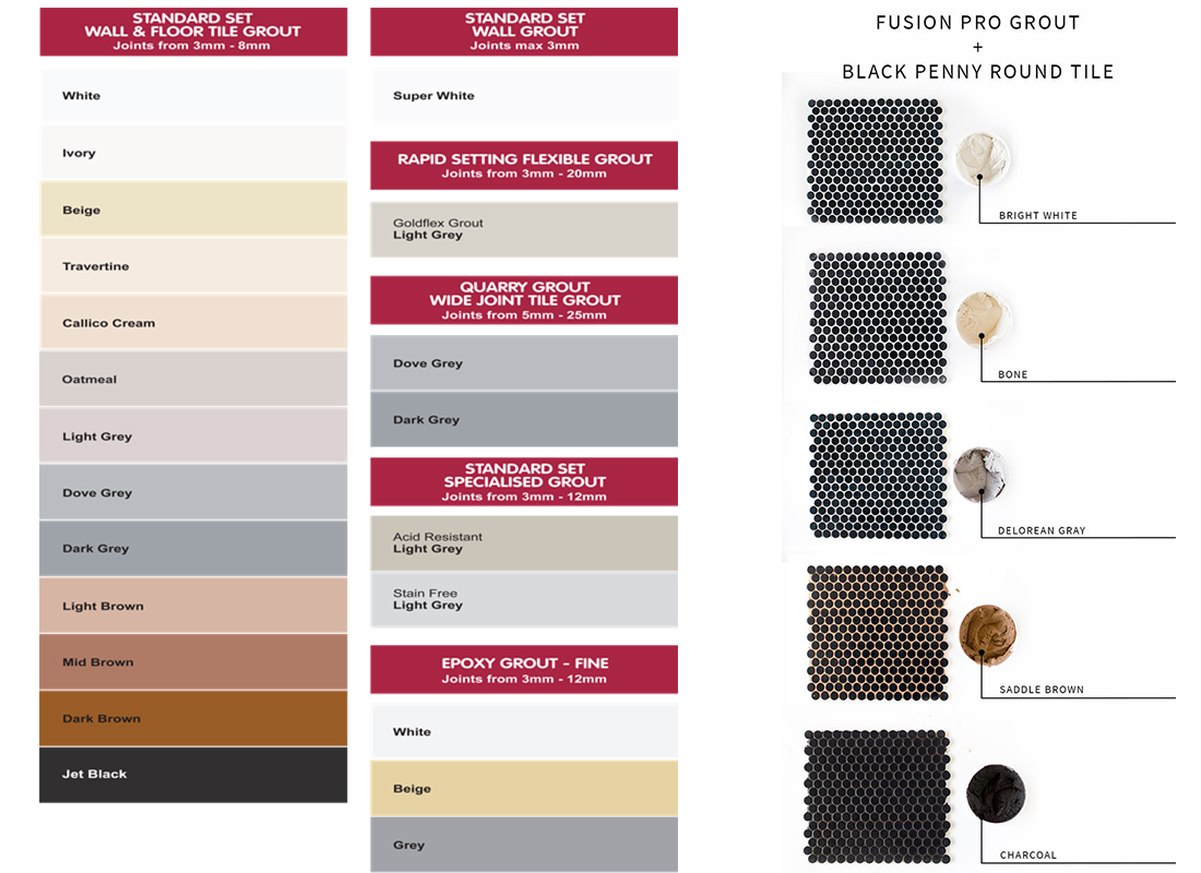 TAL Grout Colour Sheet